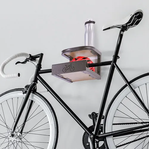 Držák pro jízdní kolo na zeď s policí